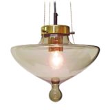 Raak High Chaparral pendant lamp droplet smoked glass lampshade pearl chains 1960s 1970s Netherlands E27 socket