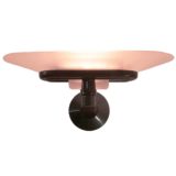 Arteluce Jill wall lamp black metal mount pink frosted glass lampshade design: King Miranda & Arnaldi 1970s