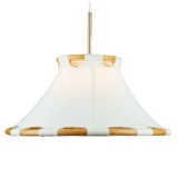 Ateljé Lyktan Anna pendant lamp 2 circular wooden hoops fabric lampshade design: Anna Ehrner 1970s Sweden