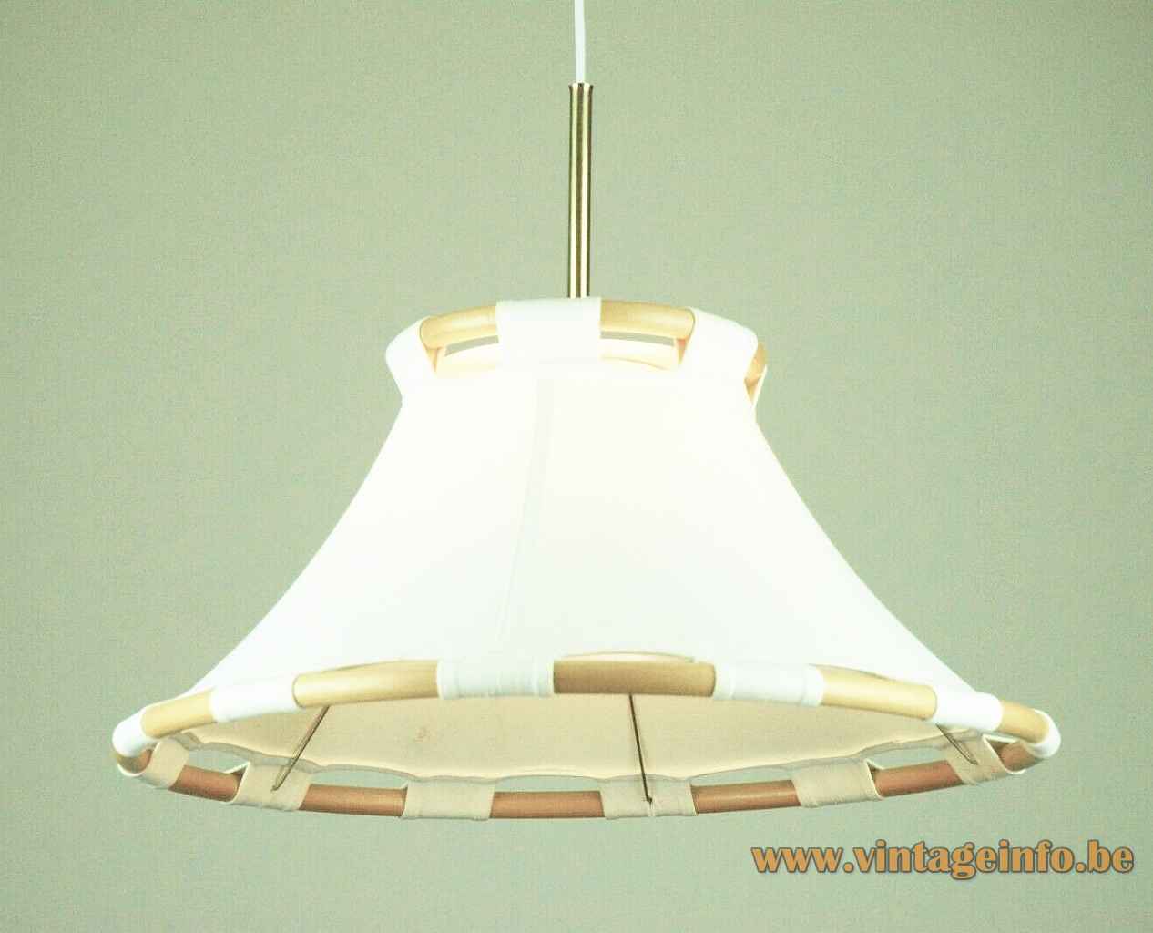 Ateljé Lyktan Anna pendant lamp 2 circular wooden hoops fabric lampshade design: Anna Ehrner 1970s Sweden
