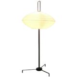 BEGA tripod globe floor lamp black metal base & rod white plastic sphere lampshade 1950s 1960s Germany