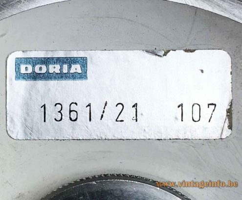 DORIA Oval Globe Table Lamp Clear Bubble Glass Version 1970s Label