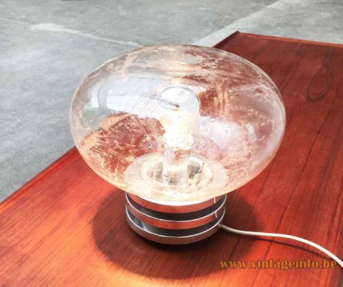 DORIA Oval Globe Table Lamp Clear Bubble Glass Version 2