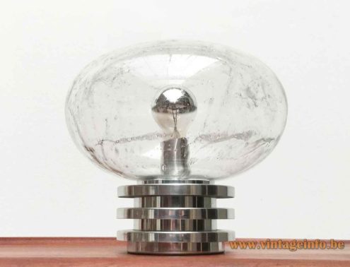 DORIA Oval Globe Table Lamp Clear Bubble Glass Version