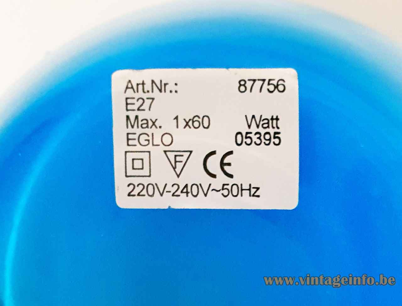 EGLO Empori table lamp brectangular paper label maximum 60 Watt 2000s Austria E27 socket
