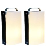 Gio Ponti Polsino table lamp black metal & white acrylic lampshade 1960s 1970s Design House Harvey Guzzini