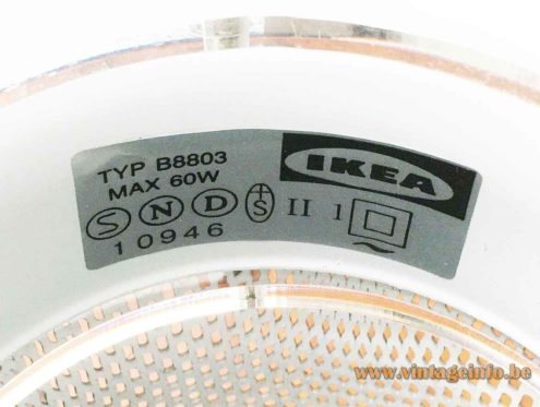 IKEA Cirkel Table Lamp B8803 Label