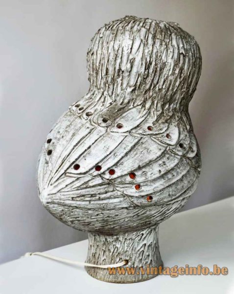 Marius Bessone Ceramic Owl Table Lamp 2