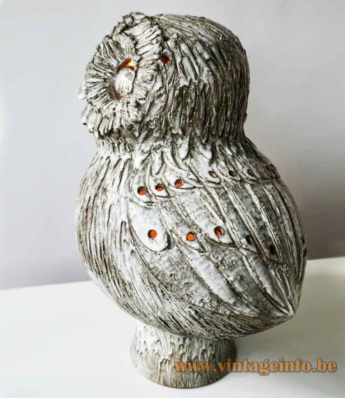 Marius Bessone Ceramic Owl Table Lamp 3