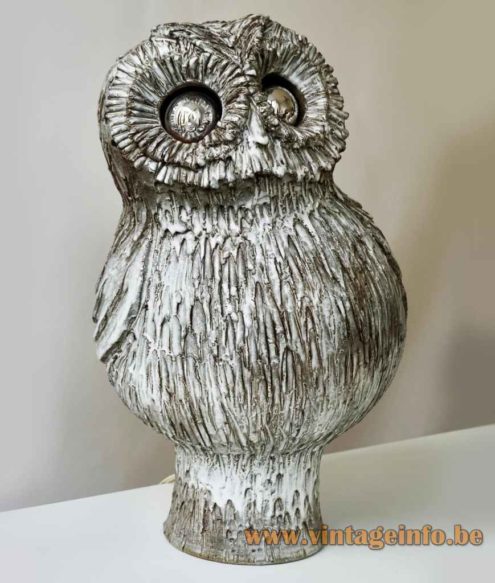 Marius Bessone Ceramic Owl Table Lamp 5