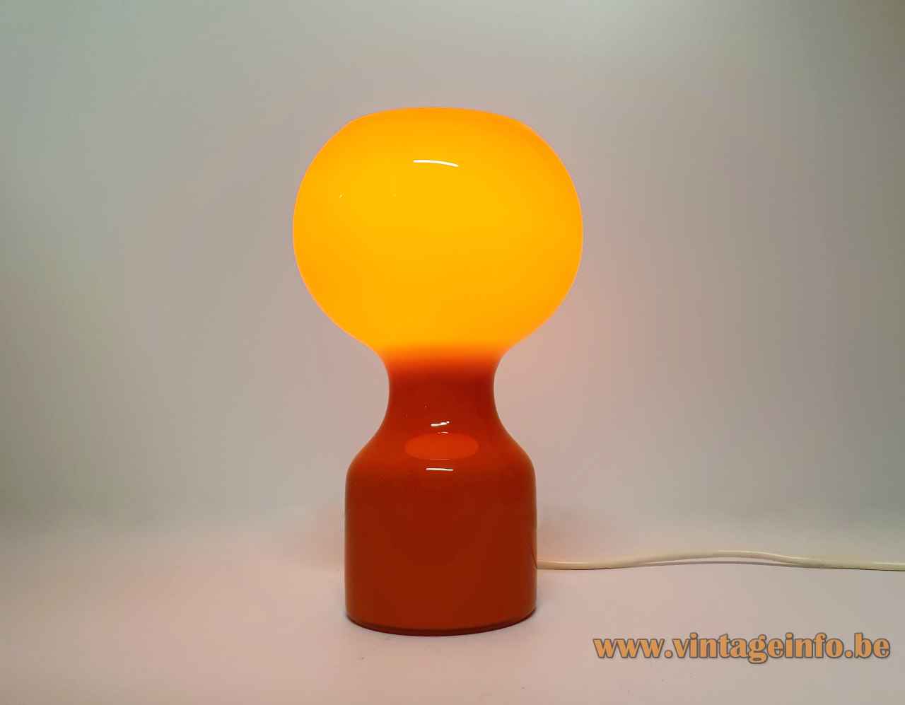  Philips Tahiti table lamp Tobrouk 1960s design: Jean-Paul Emonds-Alt round base orange glas globe lampshade 1970s