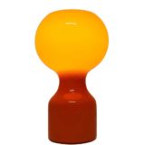 Philips Tahiti table lamp Tobrouk 1960s design: Jean-Paul Emonds-Alt round base orange glas globe lampshade 1970s
