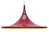 Staff pendant lamp 5480 conical round metal lampshade white grid diffuser 1960s design: Rolf Krüger Germany