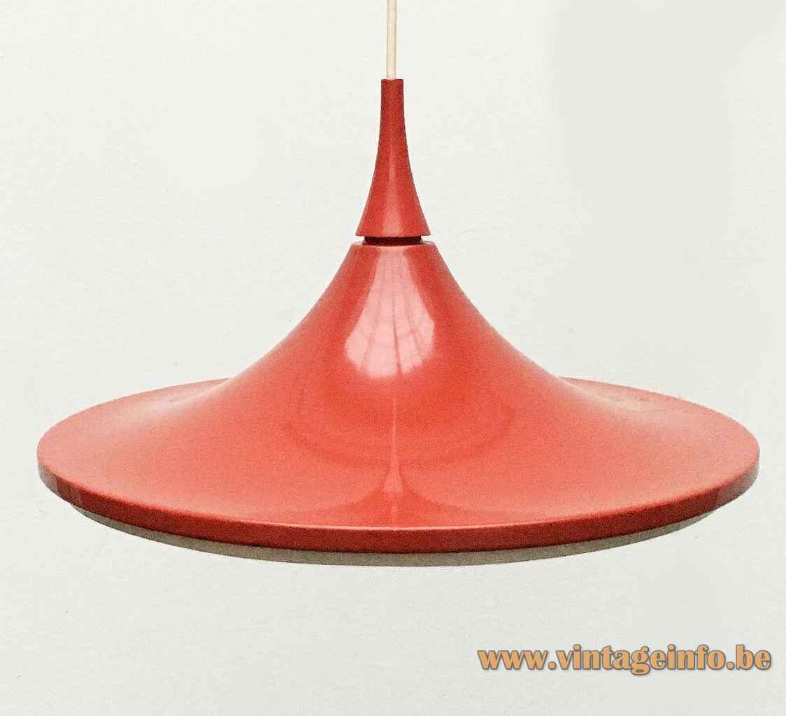 Staff pendant lamp 5480 conical round metal lampshade white grid diffuser 1960s design: Rolf Krüger Germany