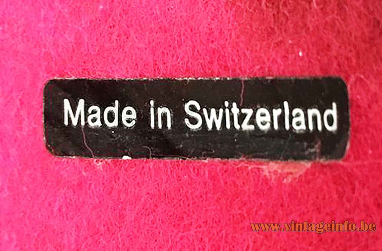 Temde white globes floor lamp black paper label Switzerland 1960s 1970s