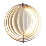 Verner Panton Moon pendant lamp adjustable 10 aluminium slats globe lampshade 1960 design Louis Poulsen Denmark