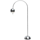 1970s Cosack arc floor lamp half round chrome base & rod adjustable globe lampshade Germany E27 socket