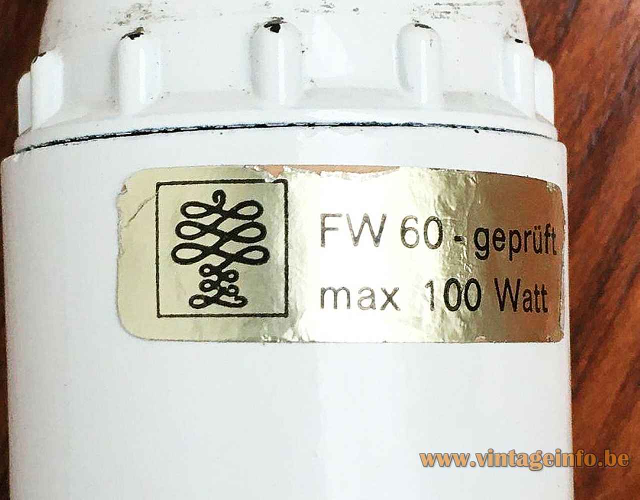 Goldkant Cocoon pendant lamp gold coloured paper label logo Goldkant Leuchten maximum 100 watt FW 60 geprüft