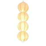 Goldkant Leuchten Kattala chandelier 4 Cocoon plastic globes lampshade 1960s 1970s Friedel Wauer Germany