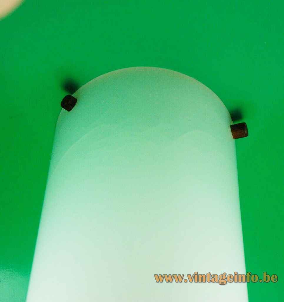 Green acrylic Luxus pendant lamp round lampshade tube diffuser teak housing 1960s Design: Uno & Östen Kristiansson