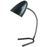 Günter Trieschmann desk lamp L5 grey metal crow foot fork base chrome gooseneck conical lampshade 1950s