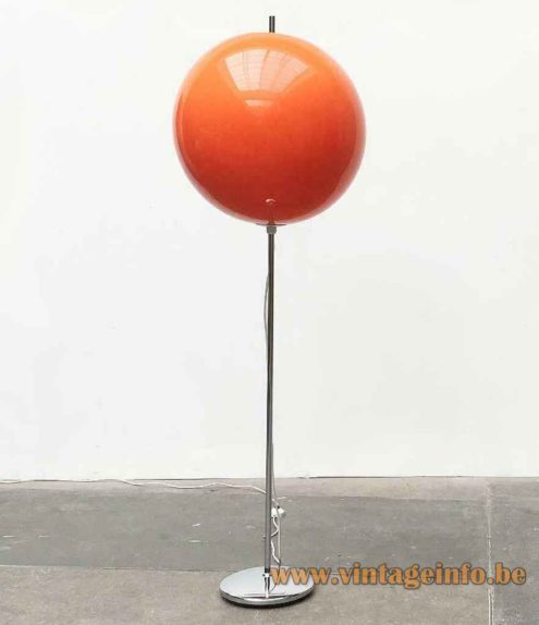 Honsel Leuchten Orange Globe Floor Lamp 2
