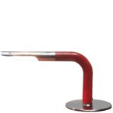 Ingo Maurer Gulp desk lamp round chrome base red tube lampshade 1960s 1970s Design M Germany