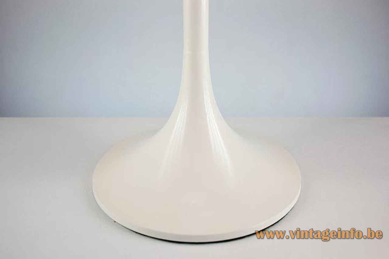 Joan Antoni Blanc mushroom floor lamp white curved conical metal base 1960s Tramo Spain