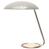 Kaiser Leuchten desk lamp 6761 chrome ring base & rod metal disc mushroom lampshade 1960s 1970s Germany