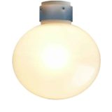 Motoko Ishii globe flush mount Staff iridescent pearl coated glass sphere lampshade 1970s Germany E27 socket