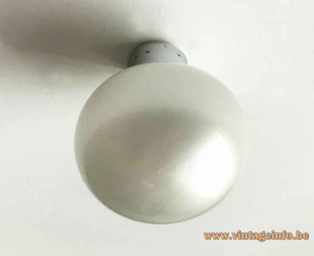 Motoko Ishii globe flush mount Staff iridescent pearl coated glass sphere lampshade 1970s Germany E27 socket