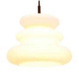 Peill+Putzler AH 1 pendant lamp white frosted opal billow glass lampshade 1960s 1970s Germany