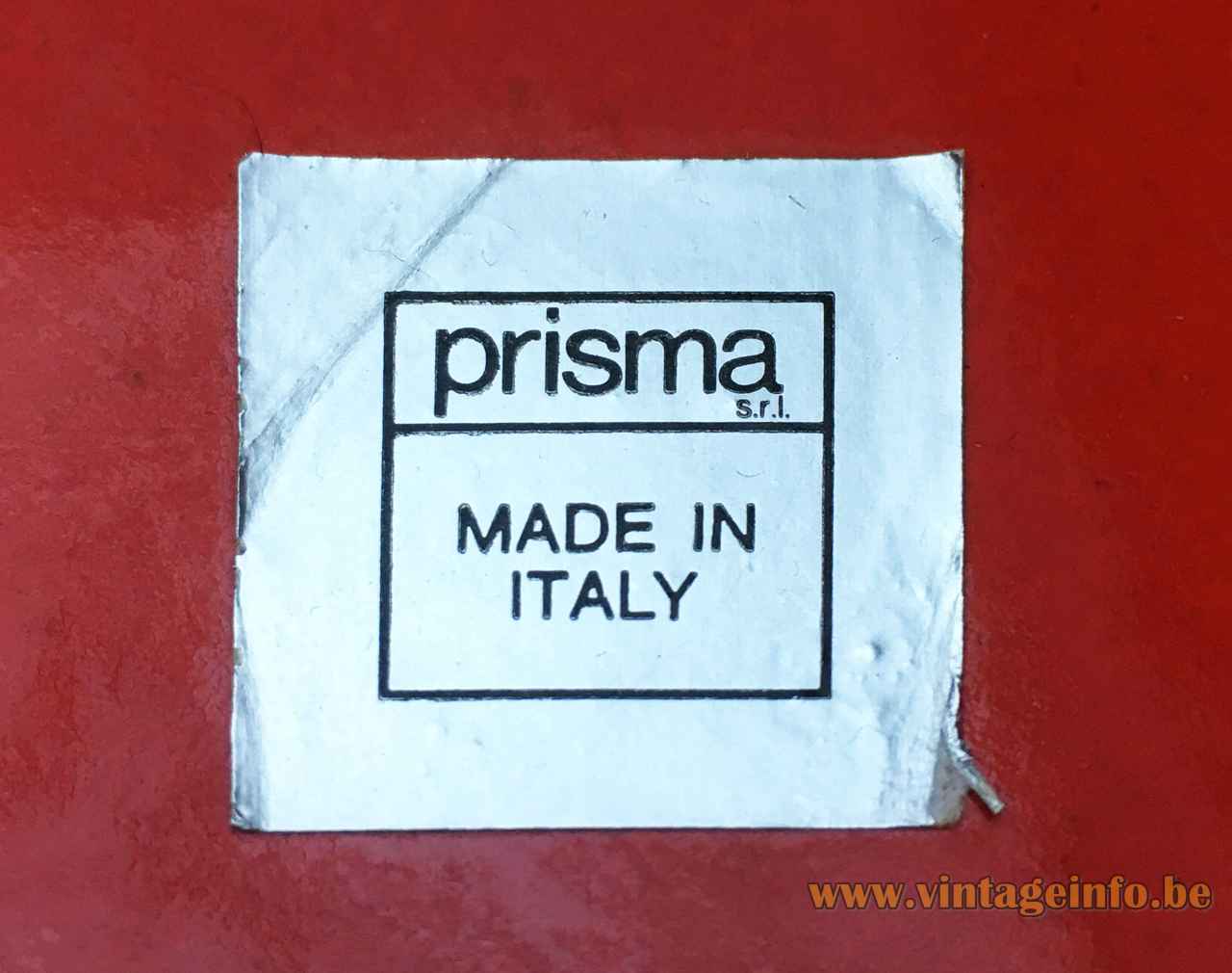 Prisma ceramic table lamp square label Made in Italy Prisma srl 1970s 