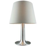 Raak Bazuin table lamp D-2097 conical aluminium base grey fabric lampshade 1960s 1970s Netherlands E27 socket