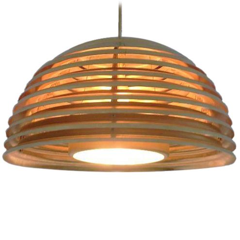 Staff Saturno pendant lamp round brass ring slats lampshade design: Kazuo Motozawa Yamagiwa Japan 1970s Germany
