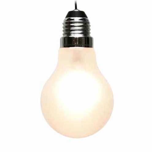 Thomas Alva Edison pendant lamp design: Ingo Maurer bulb lampshade chrome screw thread Germany 1970s 1980s