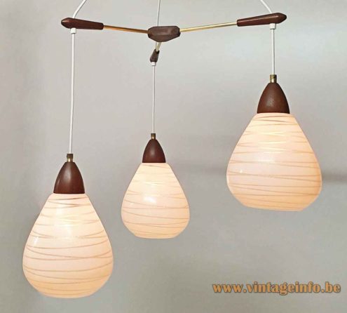 1960s Triple Pendant Chandelier 1