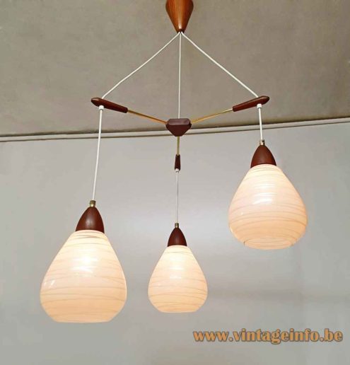 1960s Triple Pendant Chandelier 4