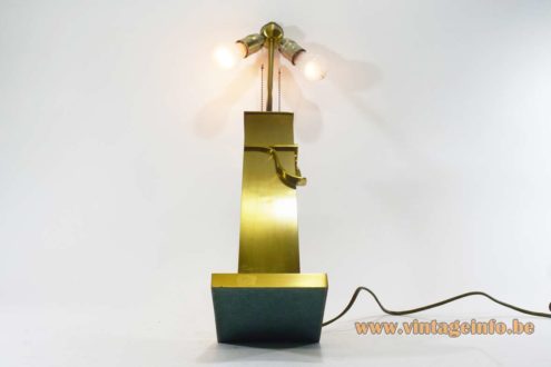 Deknudt Brass Rectangular Table Lamp 7