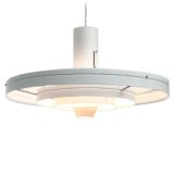 Fog & Morup Fibonacci pendant lamp white aluminium rings lampshade design: Sophus Frandsen Saturn 1960s Denmark