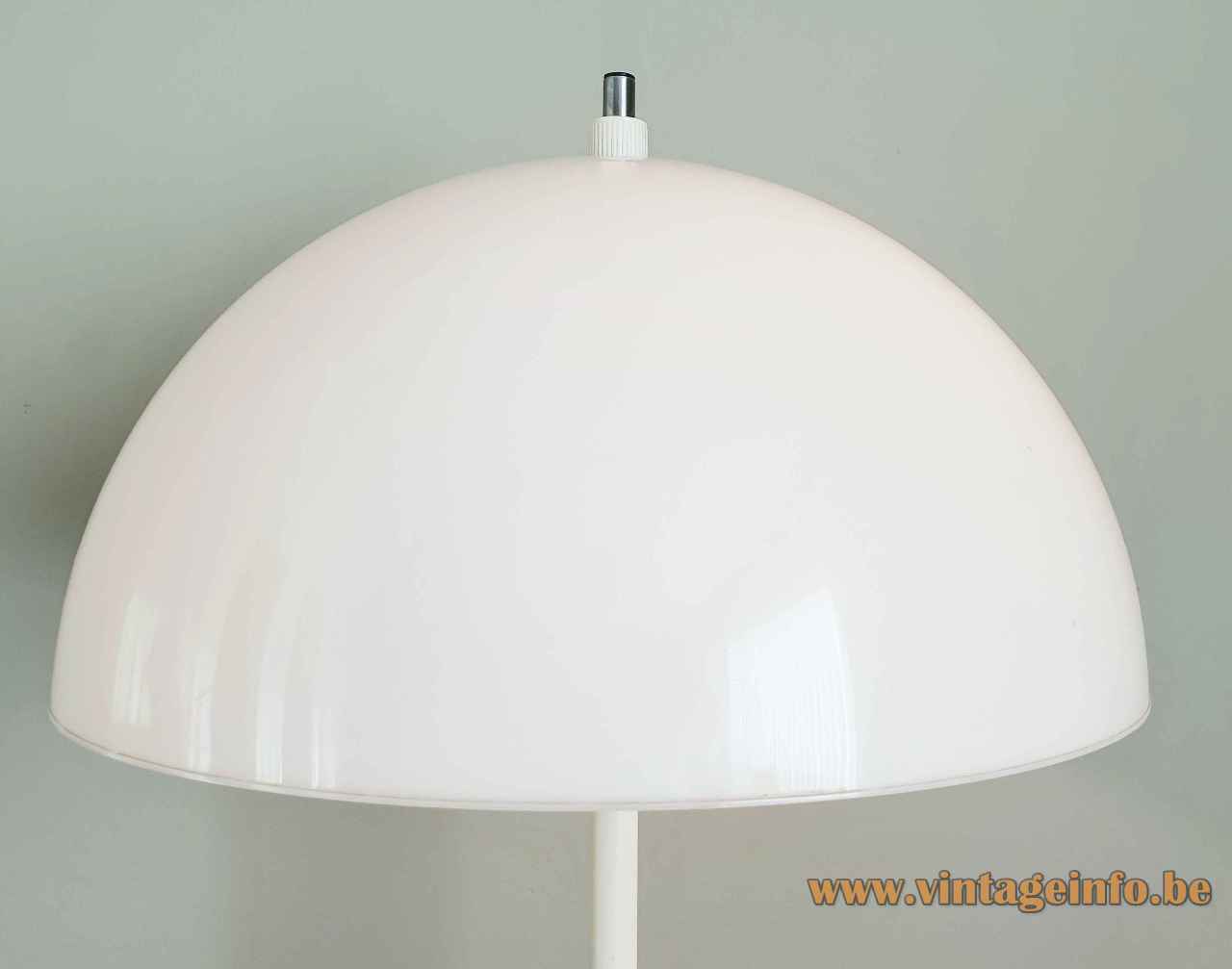 Hala mushroom table lamp round white acrylic half round lampshade 1960s 1970s 2 E14 sockets Netherlands 