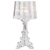 Kartell Bourgie table lamp clear plastic base ribbed conical lampshade 2004 design: Ferruccio Laviani Italy