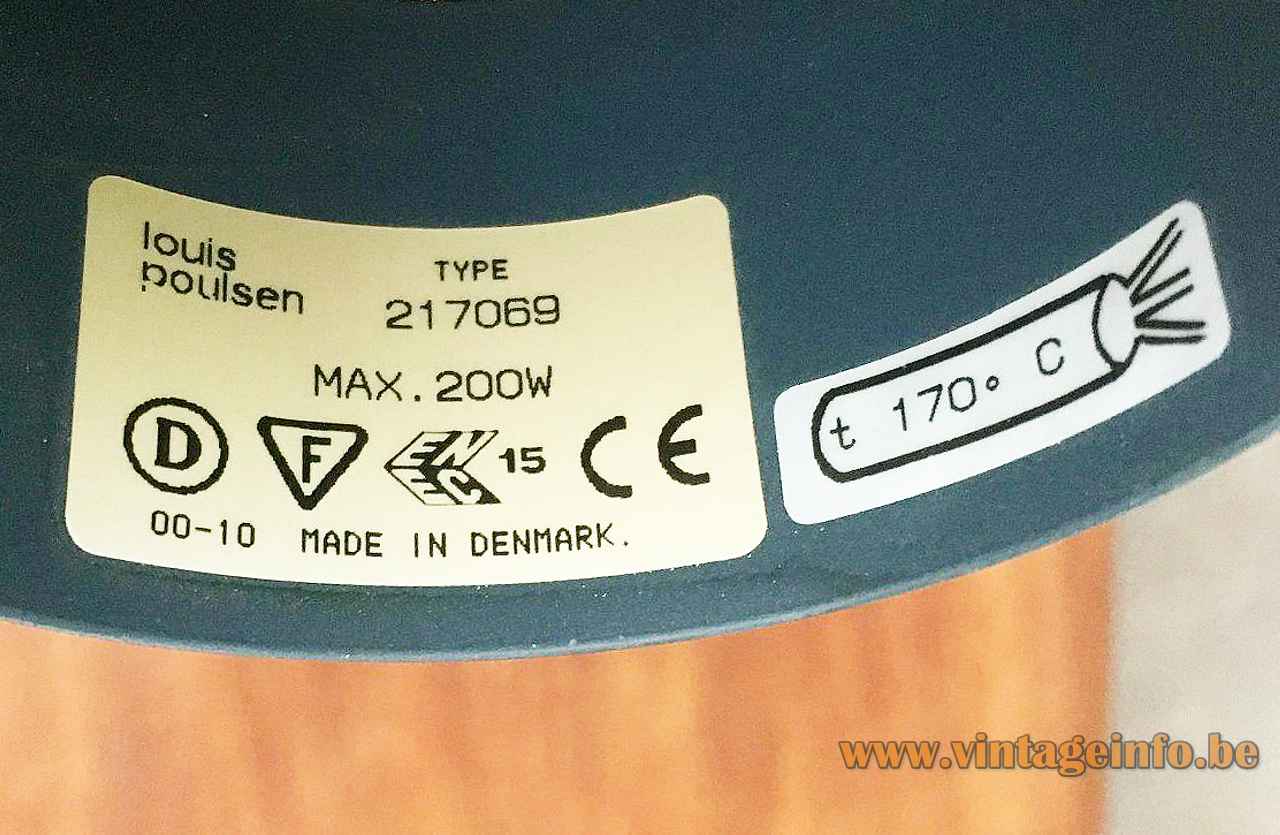 Louis Poulsen PH 5-4 ½ pendant lamp label 1990s Poul Henningsen Denmark 1980s Sophus Frandsen Ebbe Christensen