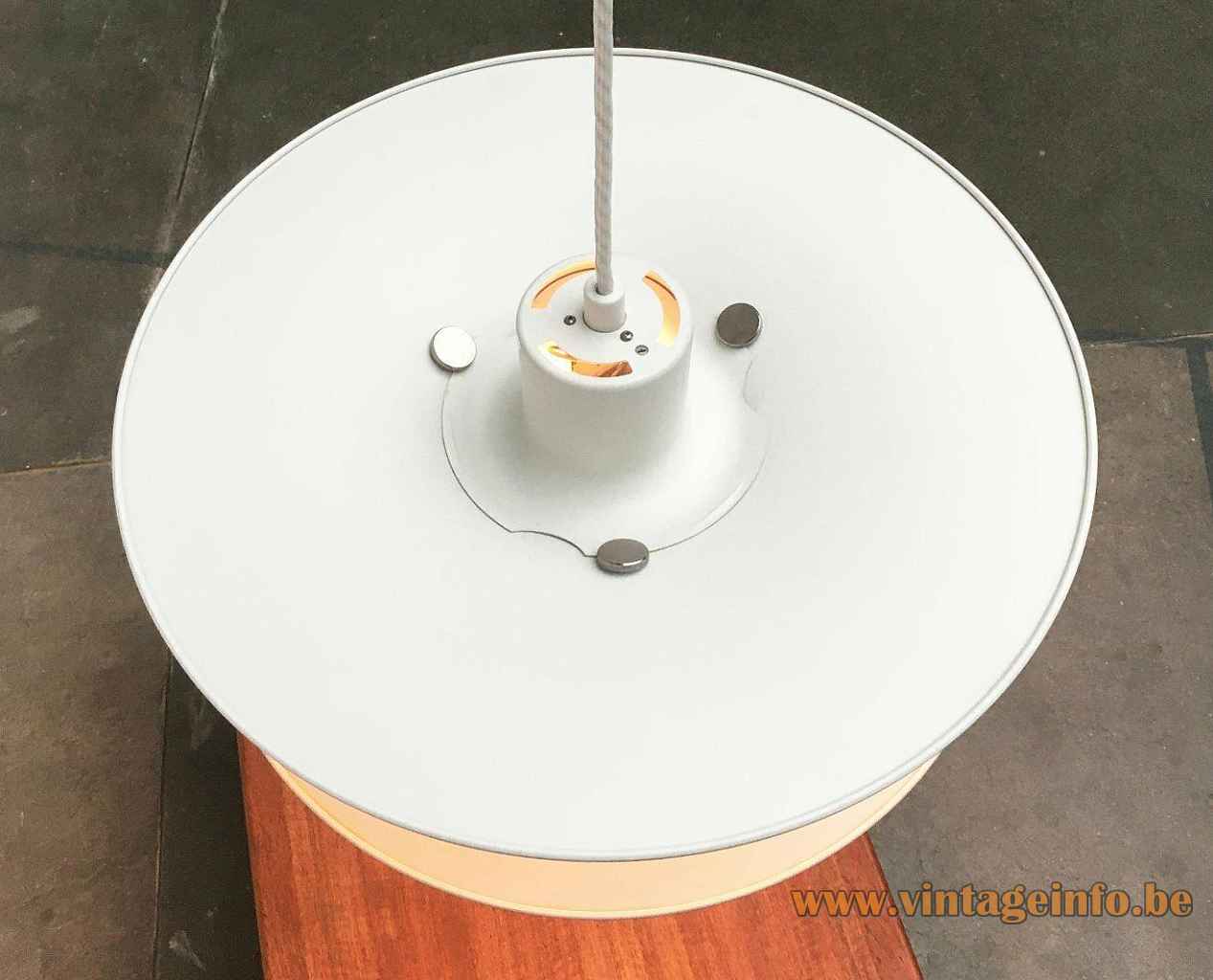 Louis Poulsen PH 5-4 ½ pendant lamp white metal three-shade system lampshade Poul Henningsen Denmark 1980s top view