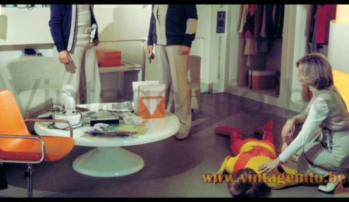 André Ricard Tatù table lamp used as a prop in the Space 1999 Moonbase Alpha TV series