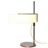 Cosack white acrylic desk lamp round chrome base & rod adjustable opal plastic lampshade 1960s Germany