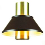Jo Hammerborg Life pendant lamp black & gold anodised aluminium lampshade 1970s Fog & Mørup Denmark E27 socket