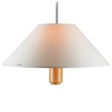 Lars Bessfelt Ateljé Lyktan pendant lamp conical fabric lampshade pine wood rod 1970s 1980s Sweden