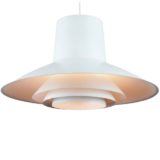 Nordisk Solar Auditorie 3 pendant lamp conical layered aluminium lampshade 1960s design: Sven Middelboe Denmark