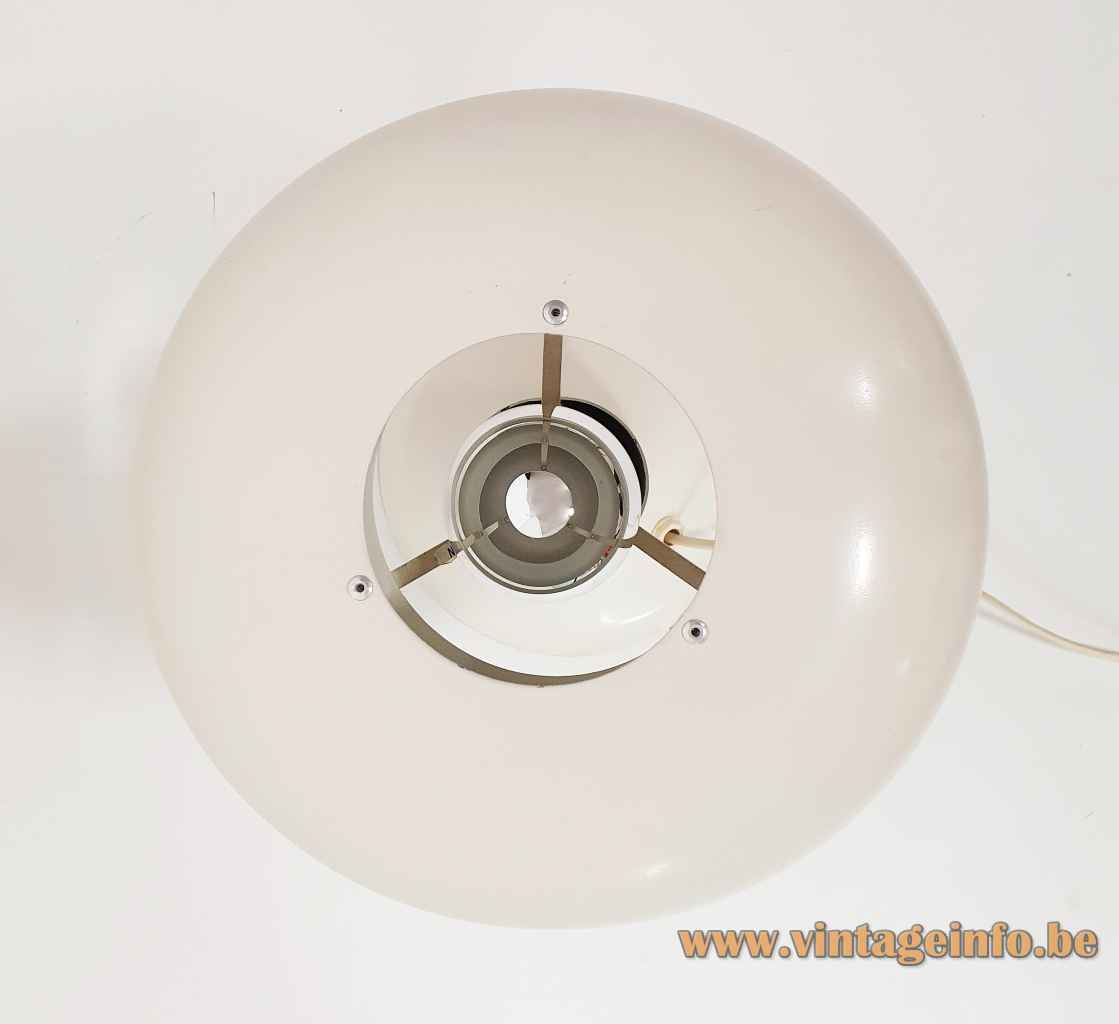 White Lamingo BN 25 table lamp design: Hans-Agne Jakobsson top view 3 stacked rings lampshade 1960s 